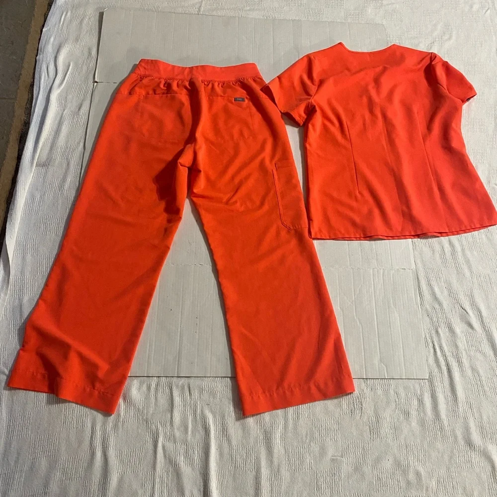 Figs Women's Orange Pajama Set - Picture 4 of 5